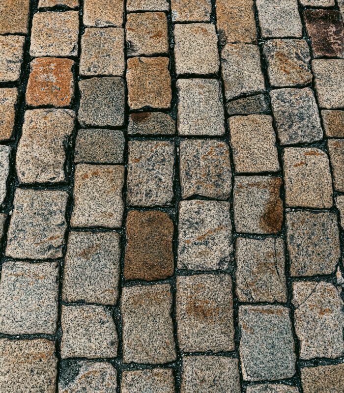 Pavage extérieur en pavés de pierre pour cour ou allée